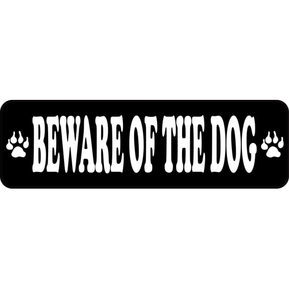 10in x 3in Beware Of The Dog Sticker Vinyl Caution Sign Decal St