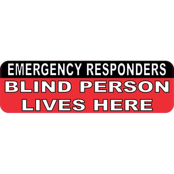 10in x 3in Blind Person Lives Here Sticker