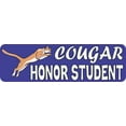 thumbnail image 1 of 10in x 3in Blue Cougar Honor Student Bumper Sticker Vinyl School Decal, 1 of 1