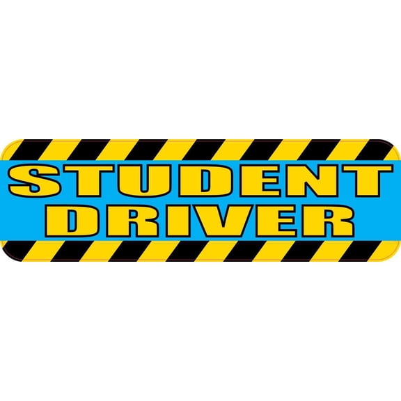 10in x 3in Blue Student Driver Bumper Sticker Vinyl Truck Window Caution