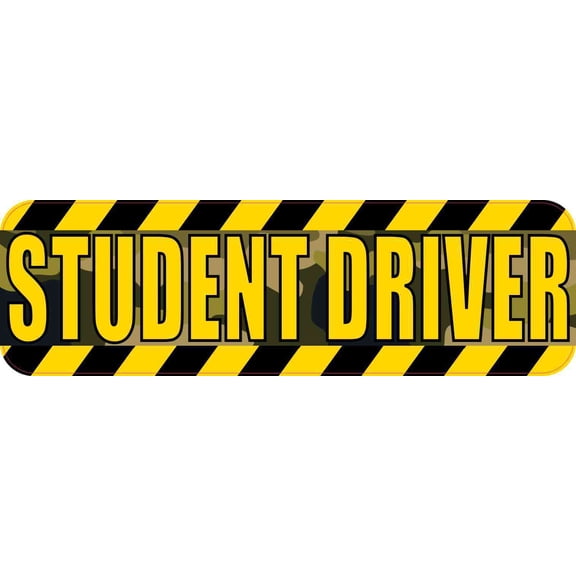 10in x 3in Camo Student Driver Bumper Sticker Vinyl Truck Window