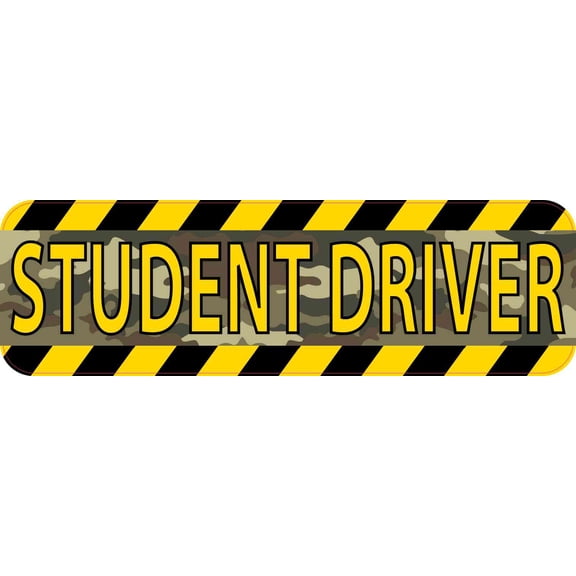 10in x 3in Camouflage Student Driver Bumper Sticker Vinyl Vehicl