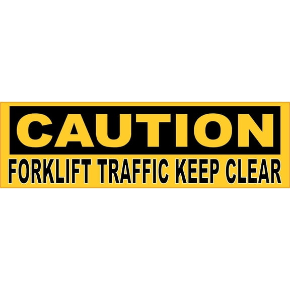 10in x 3in Caution Forklift Traffic Keep Clear Sticker