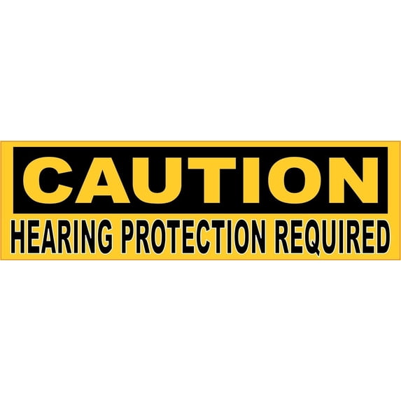 10in x 3in Caution Hearing Protection Required Magnet