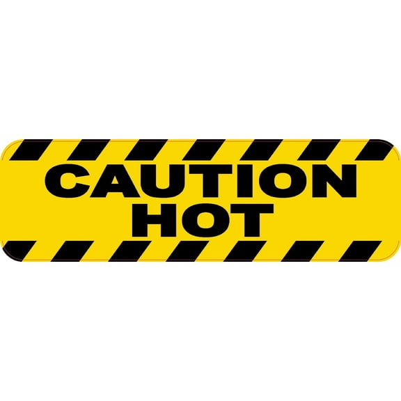 10in x 3in Caution Hot Magnet