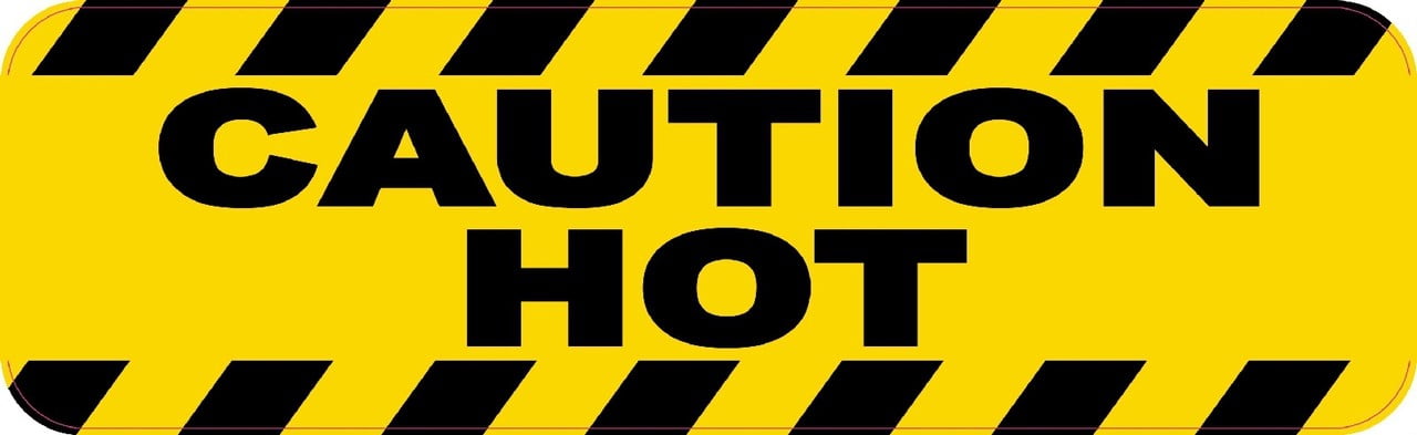 Caution Hot Sticker