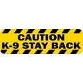 thumbnail image 1 of 10in x 3in Caution K-9 Stay Back Sticker, 1 of 3