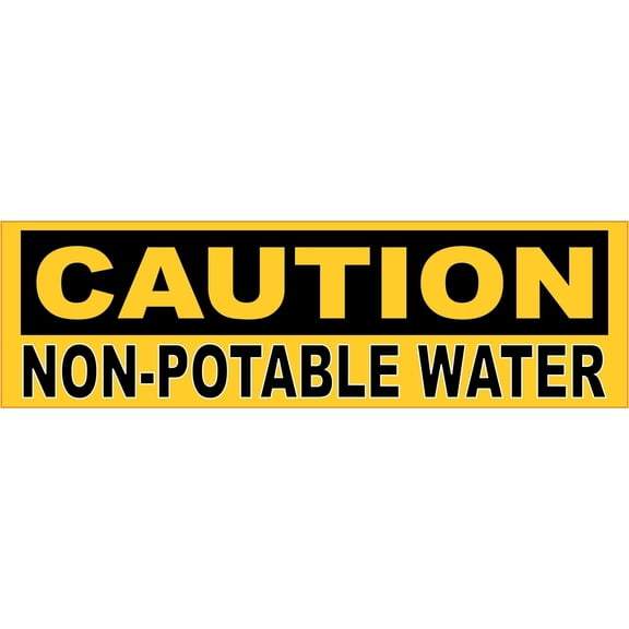 10in x 3in Caution Non-Potable Water Sticker
