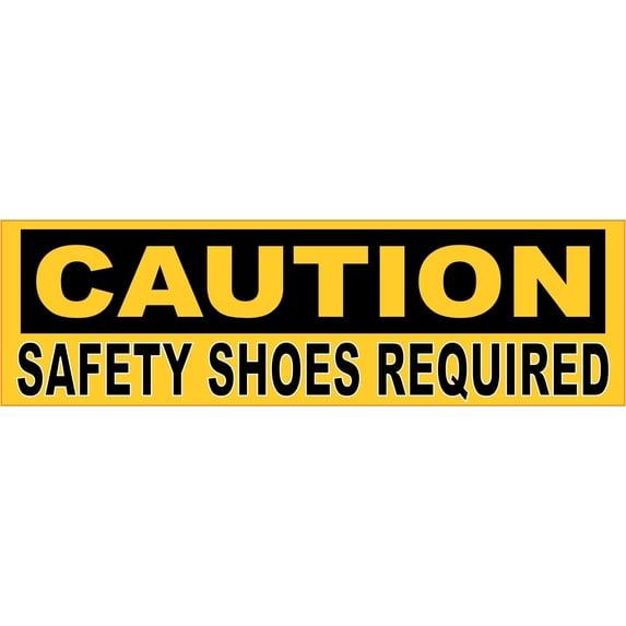 10in x 3in Caution Safety Shoes Required Sticker