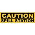 thumbnail image 1 of 10in x 3in Caution Spill Station Sticker, 1 of 2