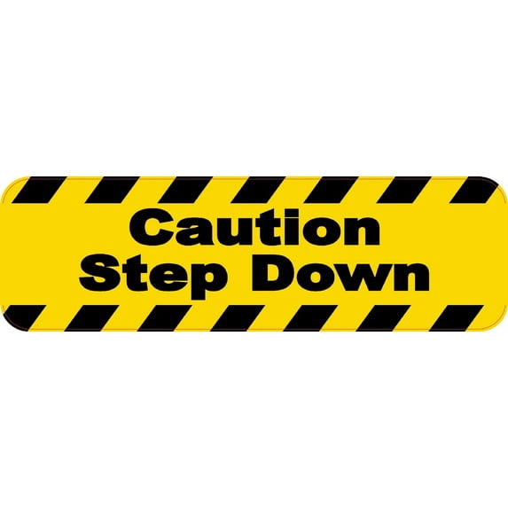 10in x 3in Caution Step Down Magnet