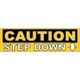 thumbnail image 1 of 10in x 3in Caution Step Down Sticker Vinyl Caution Sign Decal St, 1 of 1