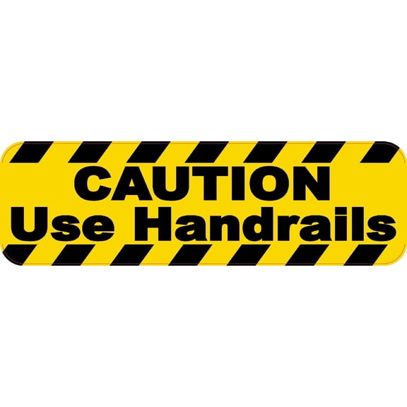 10in x 3in Caution Use Handrails Magnet