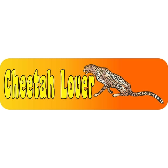 10in x 3in Cheetah Lover Vinyl Sticker