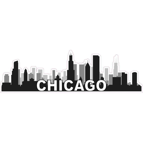 10in x 3in Chicago Skyline Sticker Travel Car Window Decal Bumpe