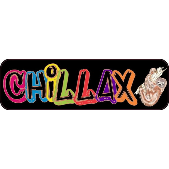 10in x 3in Chillax Sloth Vinyl Bumper Sticker Car Decal Window Stickers Decals