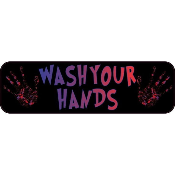10in x 3in Colorful Wash Your Hands Sticker