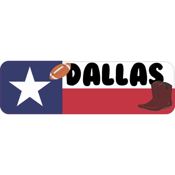 10in x 3in Dallas Texas Magnet Texan Flag Bumper Magnets
