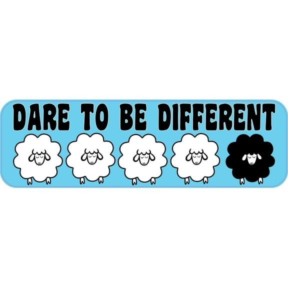 10in x 3in Dare To Be Different Lamb Sheep Vinyl Vehicle Bumper Sticker Car Decal Window Stickers Decals