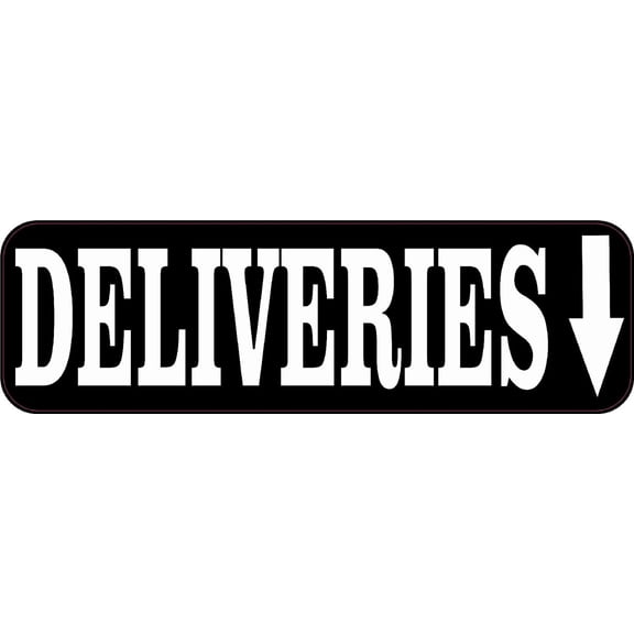 10in x 3in Deliveries Down Here Sticker Vinyl Business Delivery