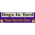 thumbnail image 1 of 10in x 3in Dogs In Yard Please Keep Gate Closed Purple Animals Magnet Magnetic Vehicle Sign, 1 of 1