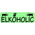 thumbnail image 1 of 10in x 3in Elkoholic Elk Bumper Sticker Vinyl Animal Hunting Vehicle Sticker, 1 of 1