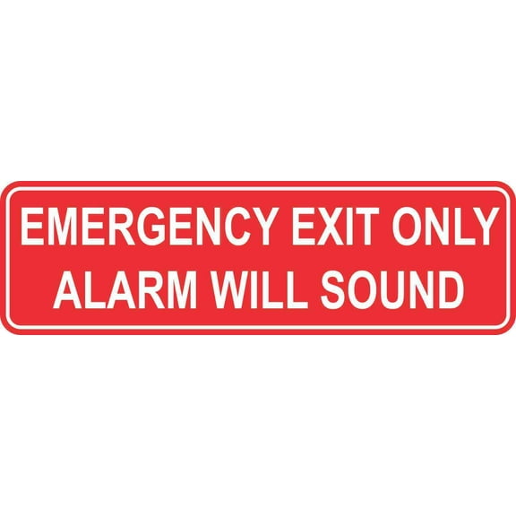 10in x 3in Emergency Exit Only Alarm Will Sound Magnet Vinyl Magnetic Sign