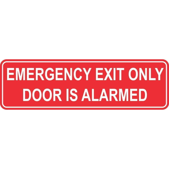 10in x 3in Emergency Exit Only Door Is Alarmed Magnet Vinyl Magnetic Sign
