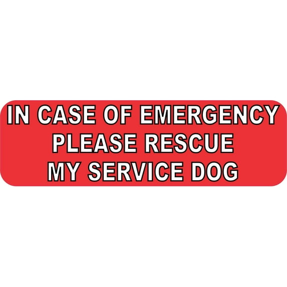 10in x 3in Emergency Please Rescue My Service Dog Magnet Bumper Magnets