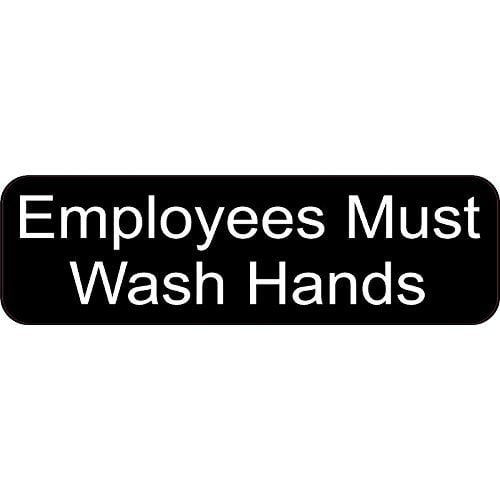 10in x 3in Employees Must Wash Hands Sticker