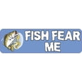 thumbnail image 1 of 10in x 3in Fish Fear Me Bumper Sticker Vinyl Sports Fishing Decal Stickers, 1 of 1