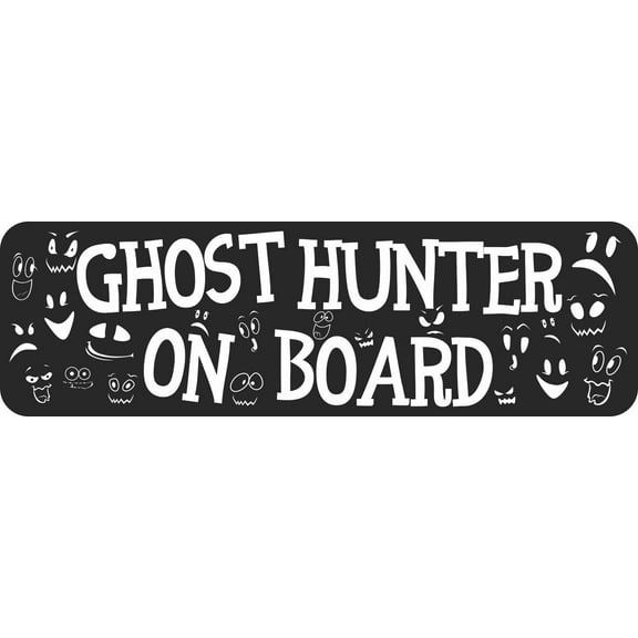10in x 3in Ghost Hunter on Board Bumper Sticker