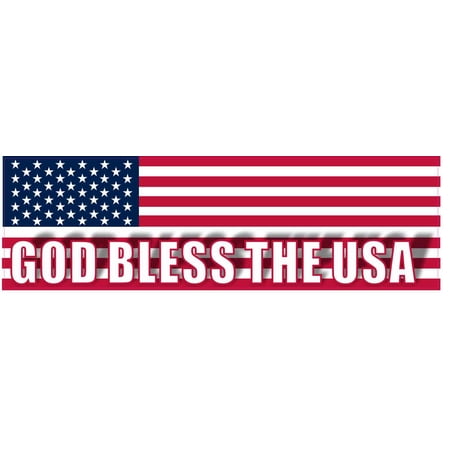 10in x 3in God Bless the USA Bumper Sticker