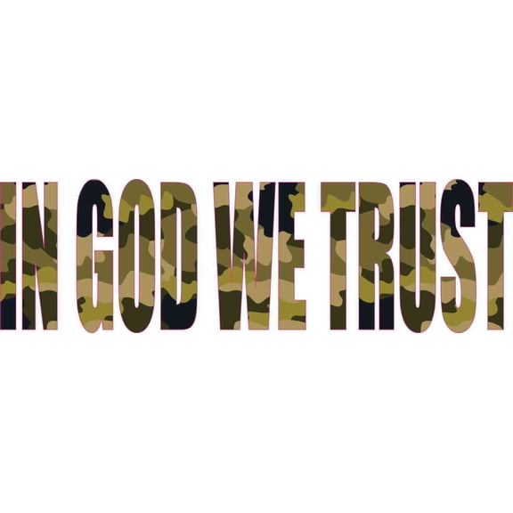 10in x 3in God We Trust Bumper Sticker Camo Camouflage Car Window Decal