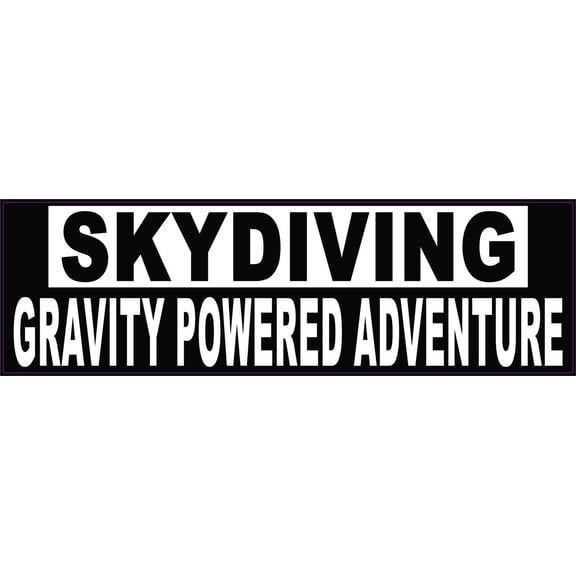 StickerTalk Gravity Powered Adventure Skydiving Vinyl Sticker, 10 inches by 3 inches