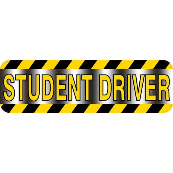 10in x 3in Gray Student Driver Bumper Sticker Vinyl Window Caution Decal