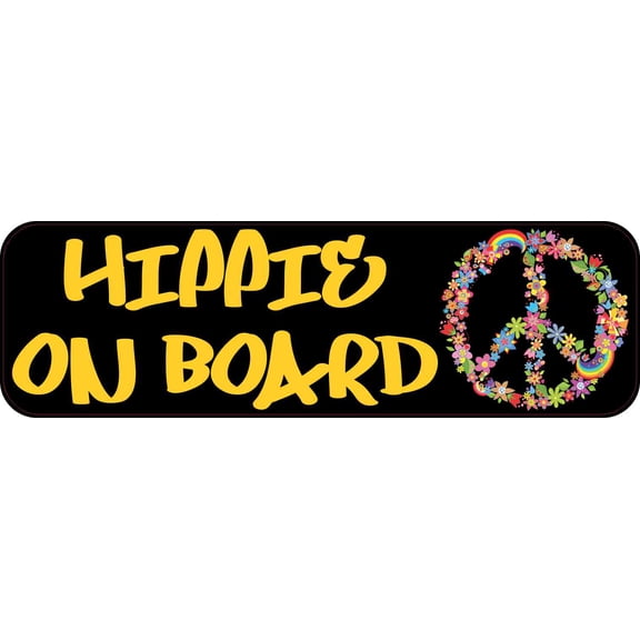 10in x 3in Hippie On Board Bumper Sticker Vehicle Decal Humor St