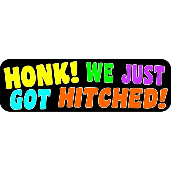 10in x 3in Honk! We Just Got Hitched Sticker