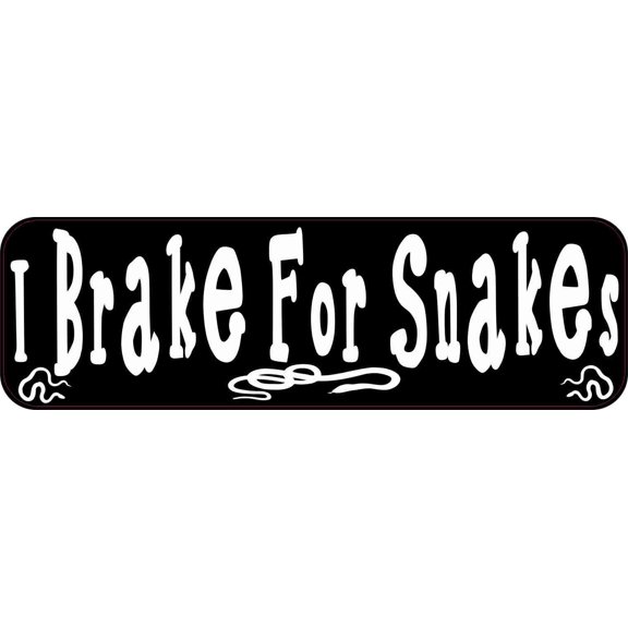 10in x 3in I Brake For Snakes Bumper Sticker Vinyl Truck Window Pet Decal