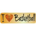 thumbnail image 1 of 10in x 3in I Heart Love Basketball Bumper Sticker Window Decal Stickers Car Decals, 1 of 7