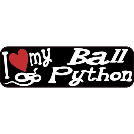10in x 3in I Love My Ball Python Bumper Sticker Vinyl Truck Window Decal