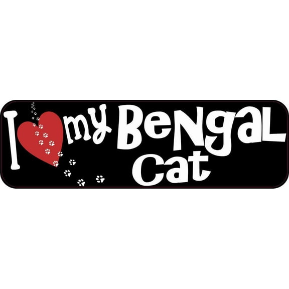 10in x 3in I Love My Bengal Cat Bumper Sticker Vinyl Truck Window Decal