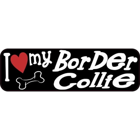 10in x 3in I Love My Border Collie Bumper Sticker Vinyl Truck Window Decal