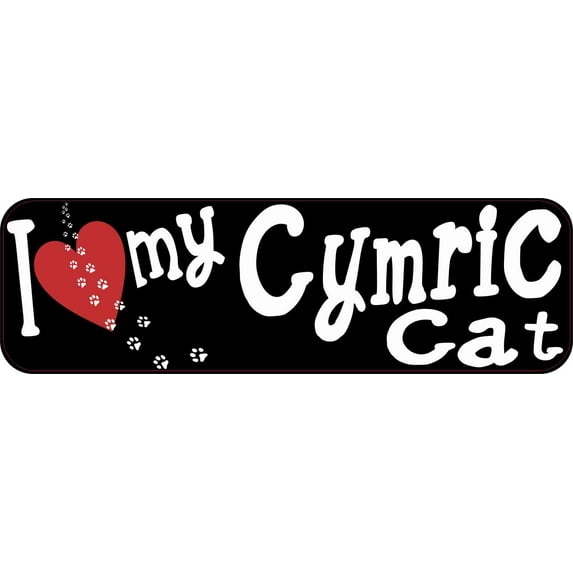 10in x 3in I Love My Cymric Cat Magnet Magnetic Pet Animal Vehicle Magnets