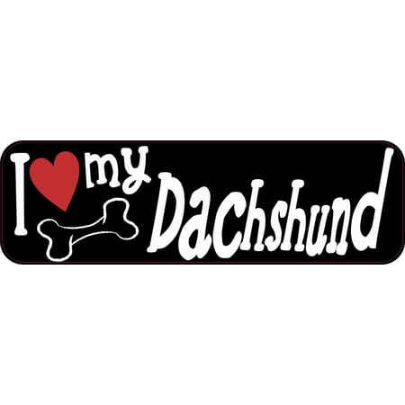 10in x 3in I Love My Dachshund Bumper Sticker Vinyl Truck Window Decal