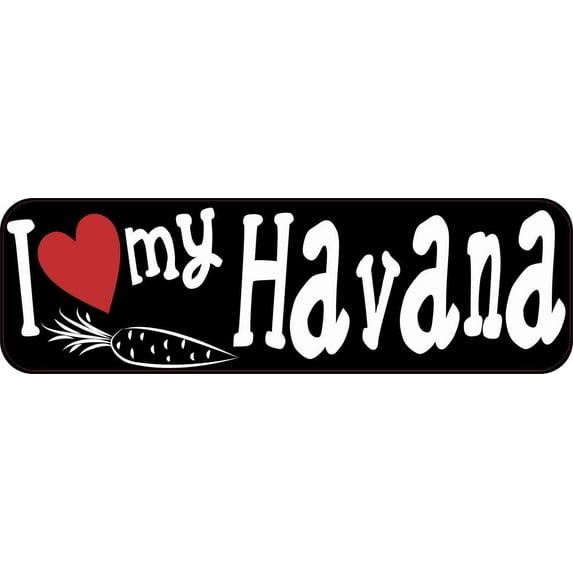 10in x 3in I Love My Havana Rabbit Bumper Sticker Vinyl Window Stickers