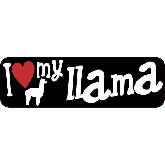 10in x 3in I Love My Llama Bumper Sticker