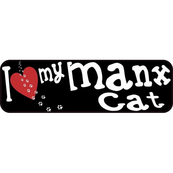 10in x 3in I Love My Manx Cat Magnet Car Door Magnetic Truck Magnets