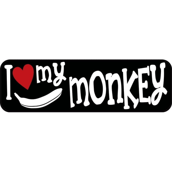 10in x 3in I Love My Monkey Magnet