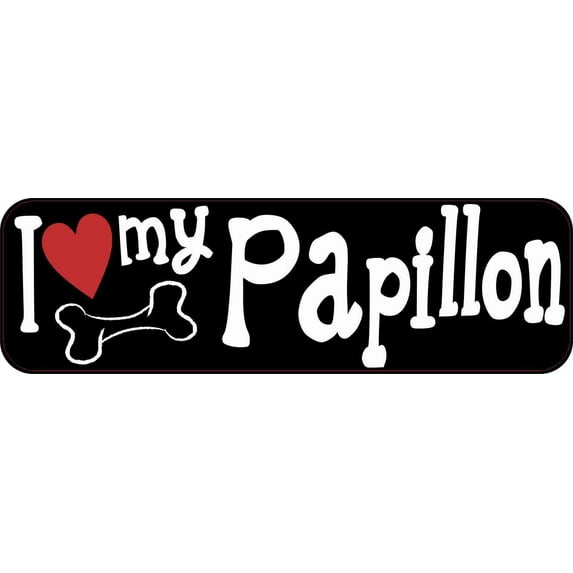 10in x 3in I Love My Papillon Magnet Car Door Magnetic Truck Dog Magnets